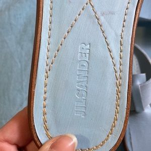 Jil Sander leather ankle strap sandals baby blue colour size 7